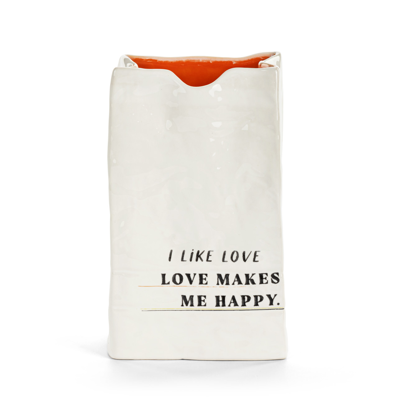 Live From Snack Time Love Makes Me Happy Ceramic Small Notepaper Vase - 4x6in thumbnail