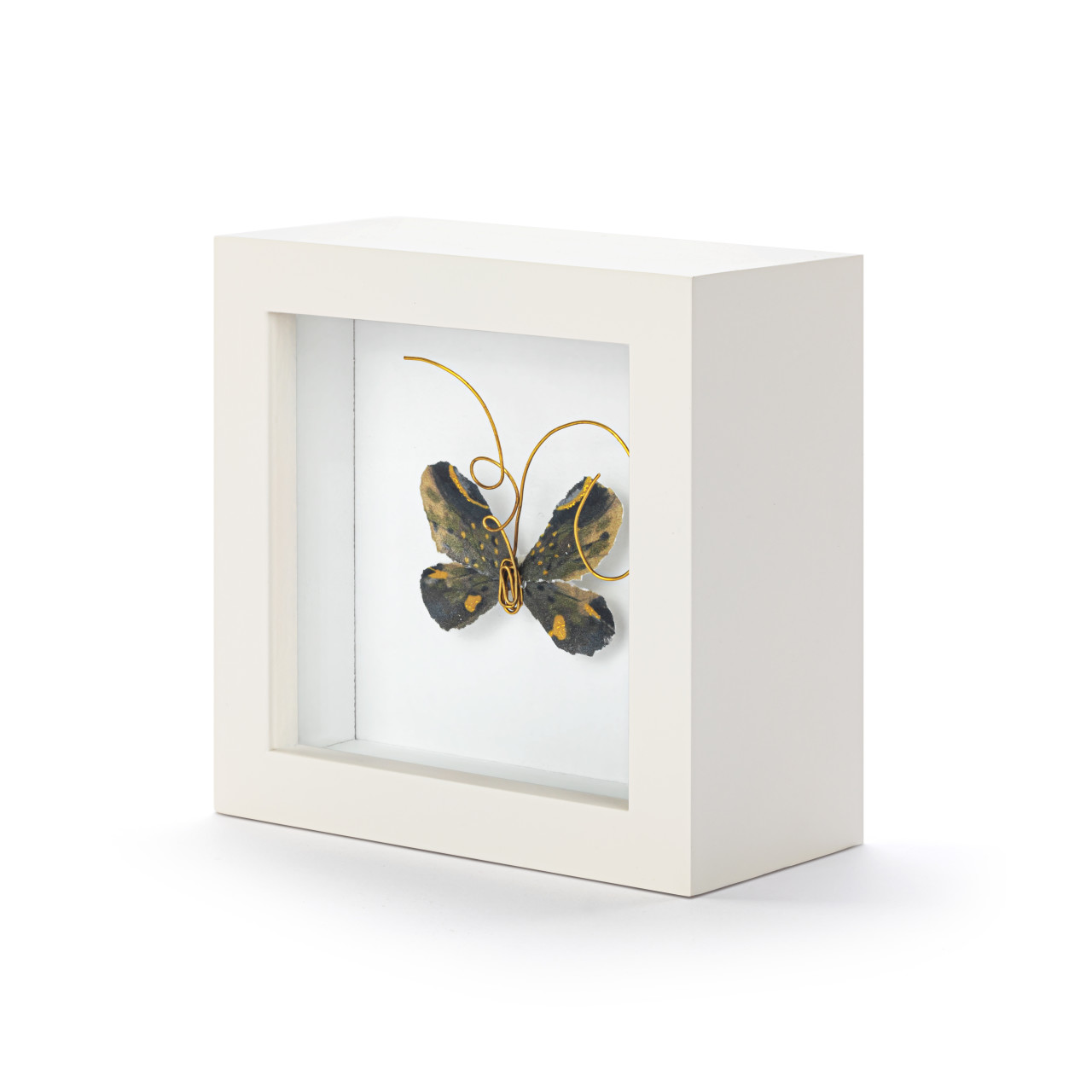 Heart of Gold Black & Gold Butterfly Shadow Box - 4in thumbnail