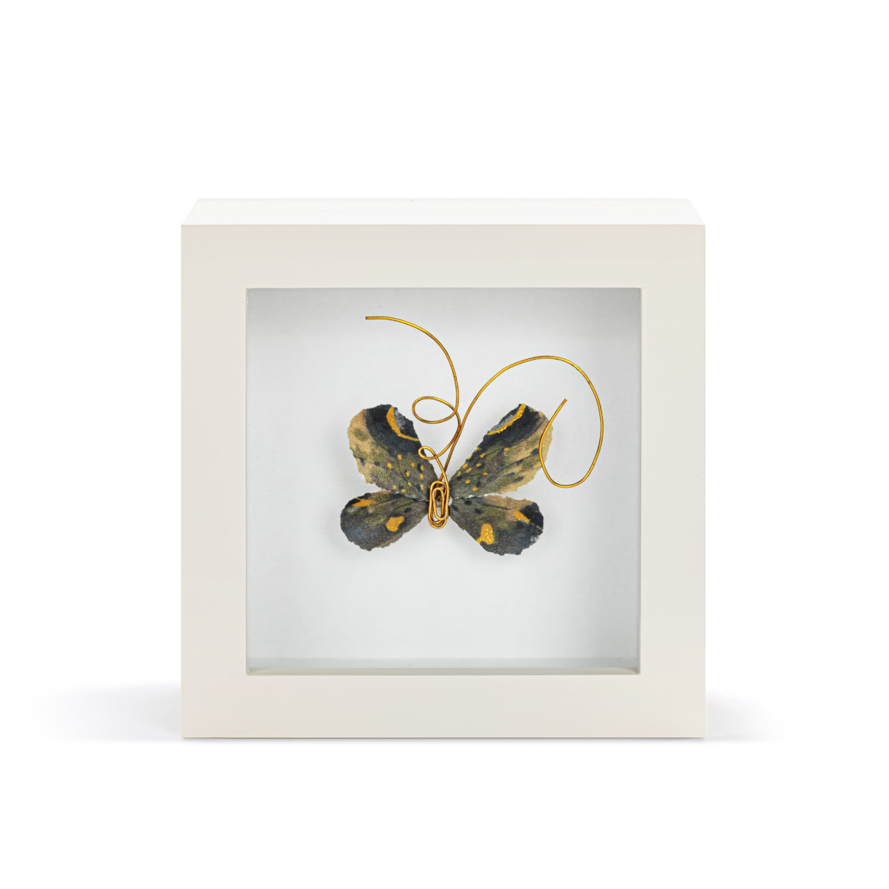Heart of Gold Black & Gold Butterfly Shadow Box - 4in thumbnail