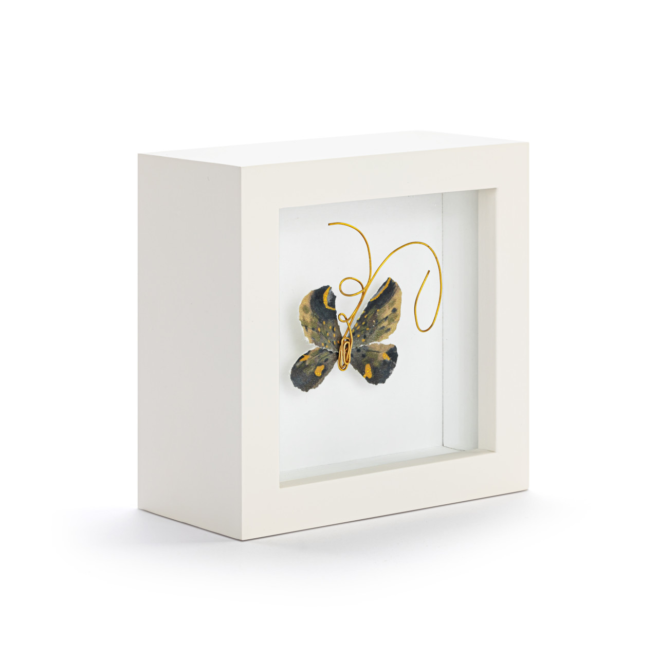 Heart of Gold Black & Gold Butterfly Shadow Box - 4in thumbnail