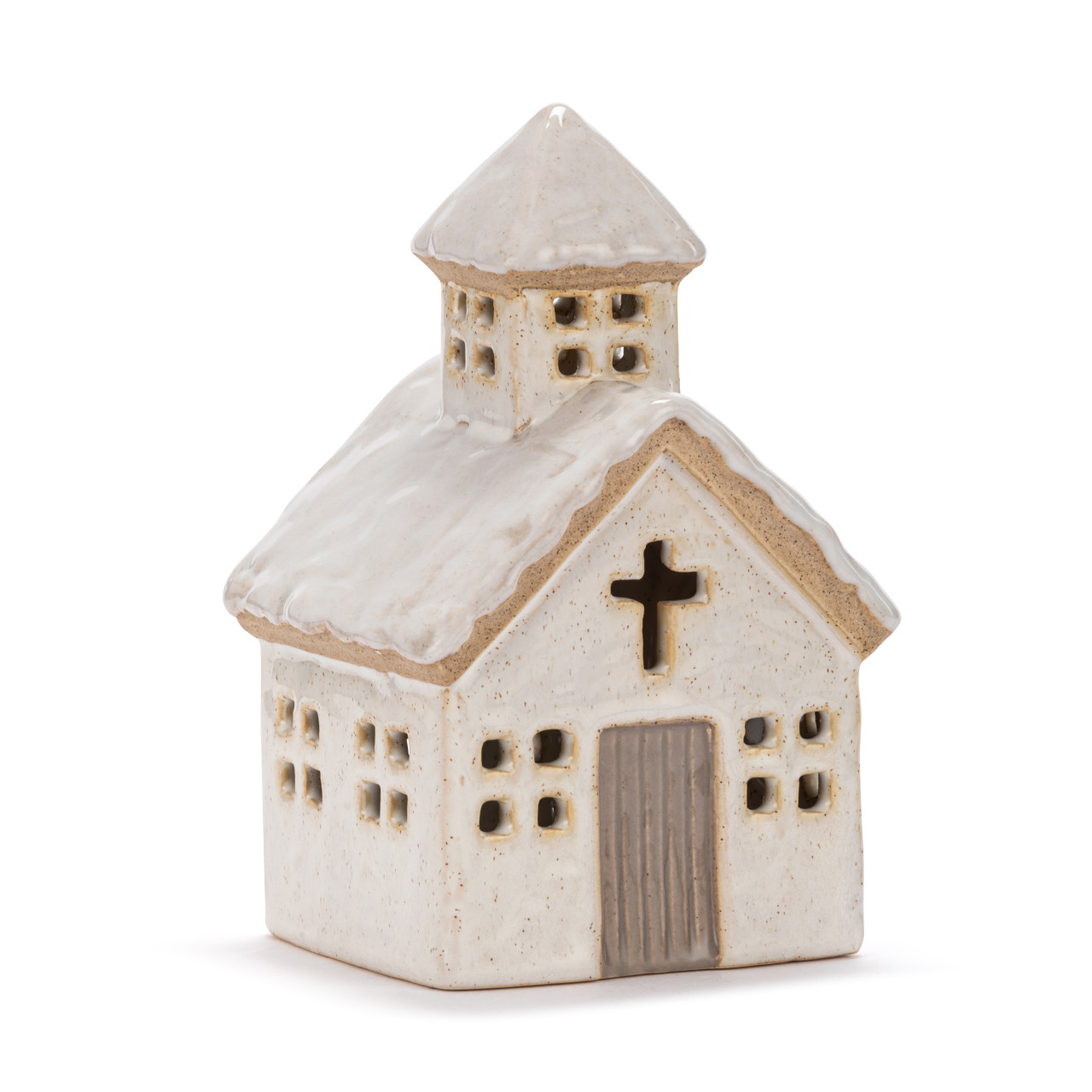 Cream Church LED Ceramic Figure - 4x6.5in thumbnail