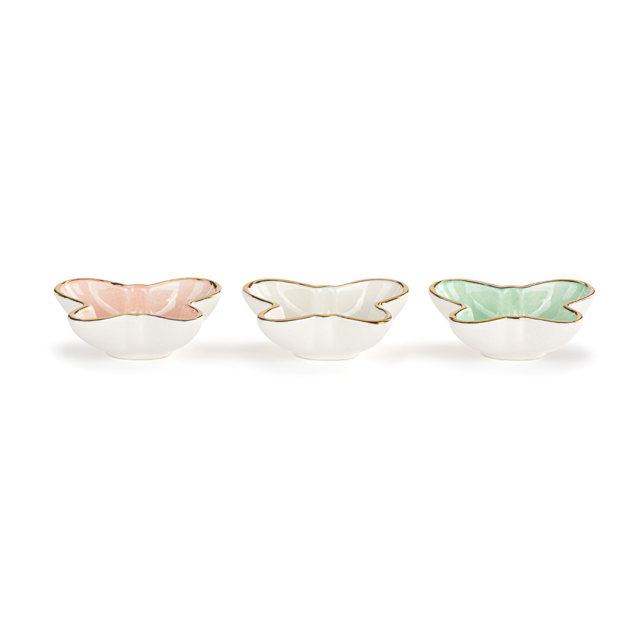 Butterfly Shaped Mini Ceramic Dishes 3 Assorted - 3x1in thumbnail