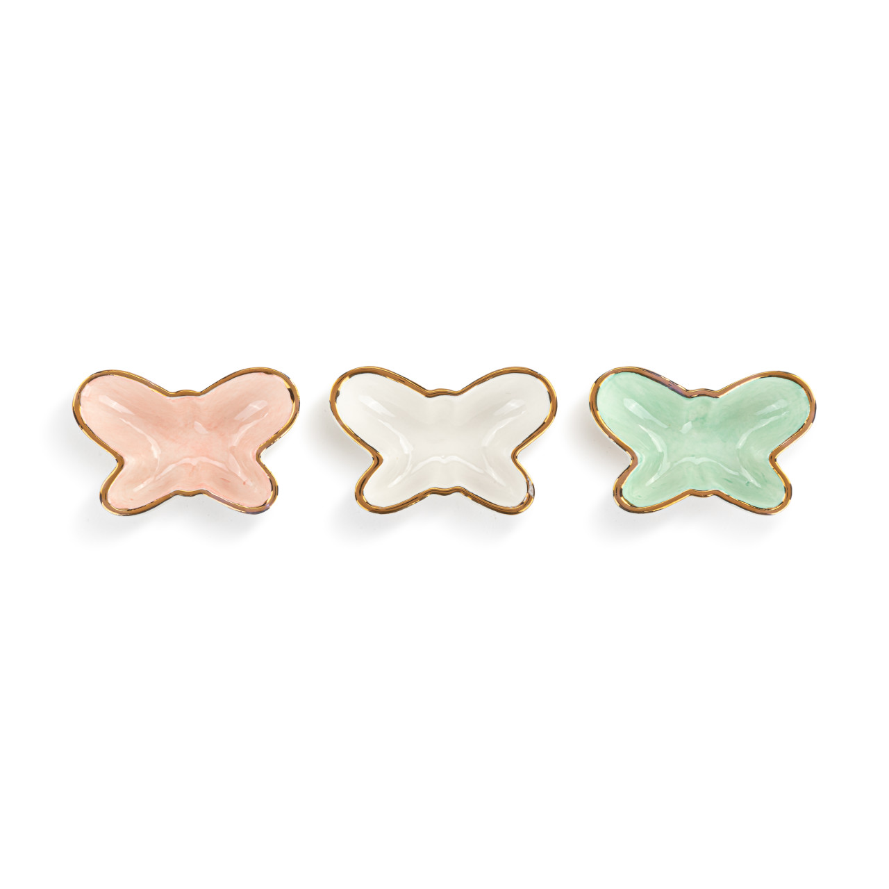 Butterfly Shaped Mini Ceramic Dishes 3 Assorted - 3x1in thumbnail