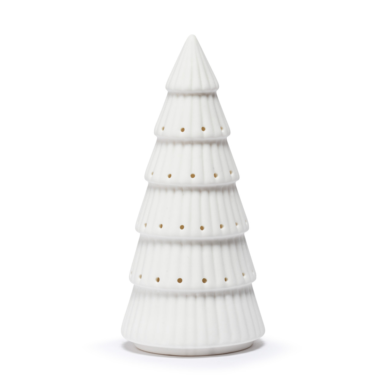 White LED Ceramic Medium Tree Figure - 3x7in thumbnail