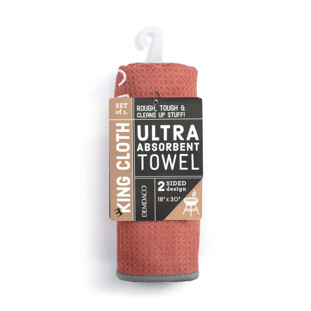 Men's Red Absorbent Double Sided Towel Grillin & Chillin - 18x30in thumbnail