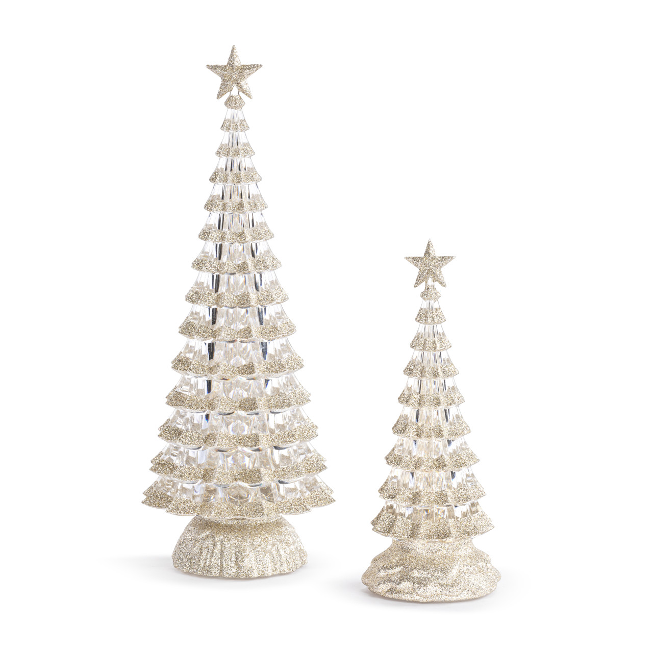 Clear Light Up Sparkly Trees with Star - 2 Assorted thumbnail