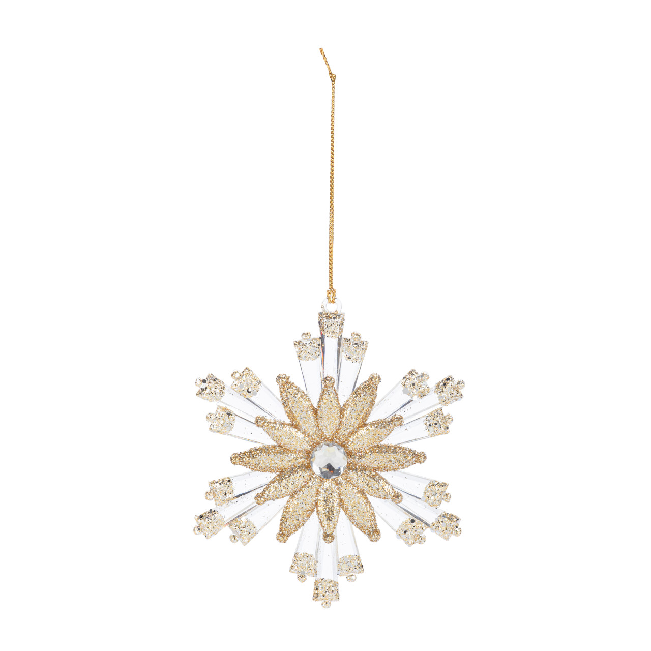 Gold Flower Snowflake Ornament thumbnail