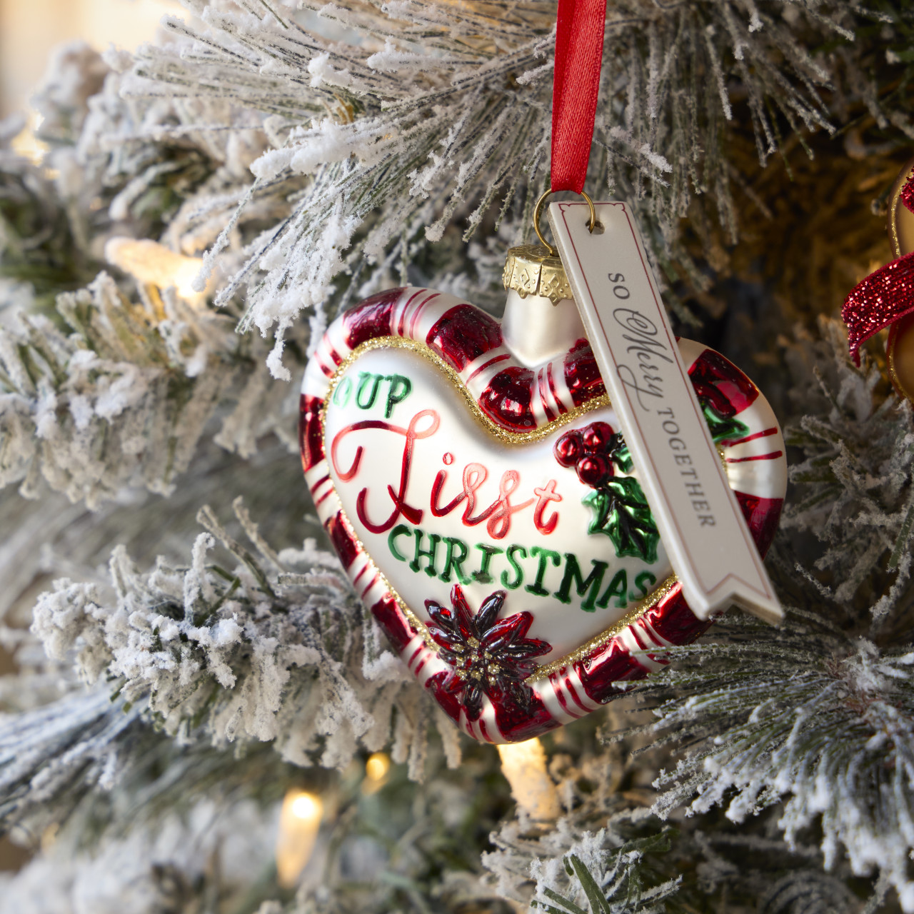 Our First Christmas Milestone Ornament - 4x3in thumbnail