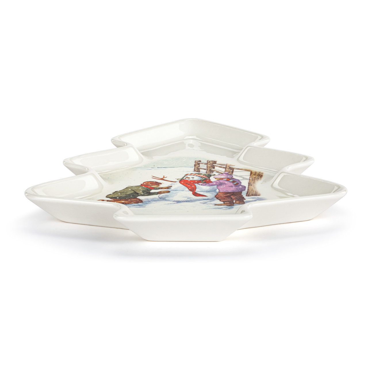 Winter Wonderland Tree Shaped Ceramic Dish - 7x8in thumbnail