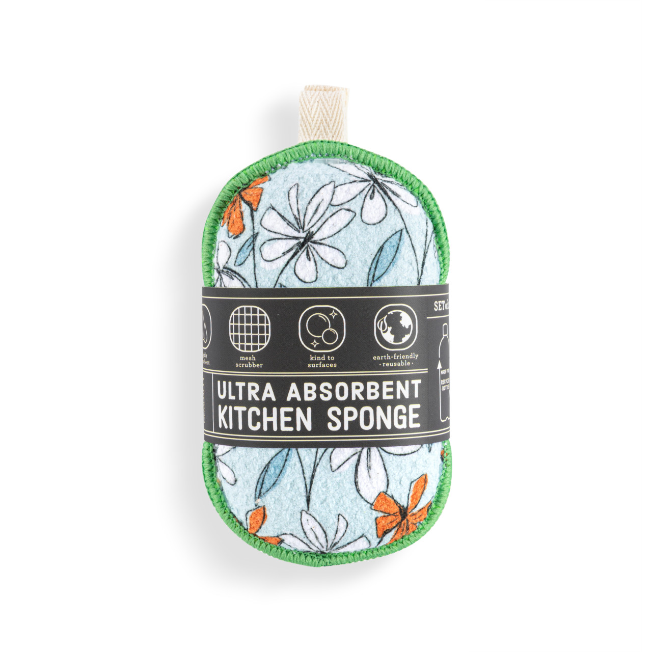 Windowpane Floral Absorbent Reversible Sponges Set of 2 - 3x5in thumbnail