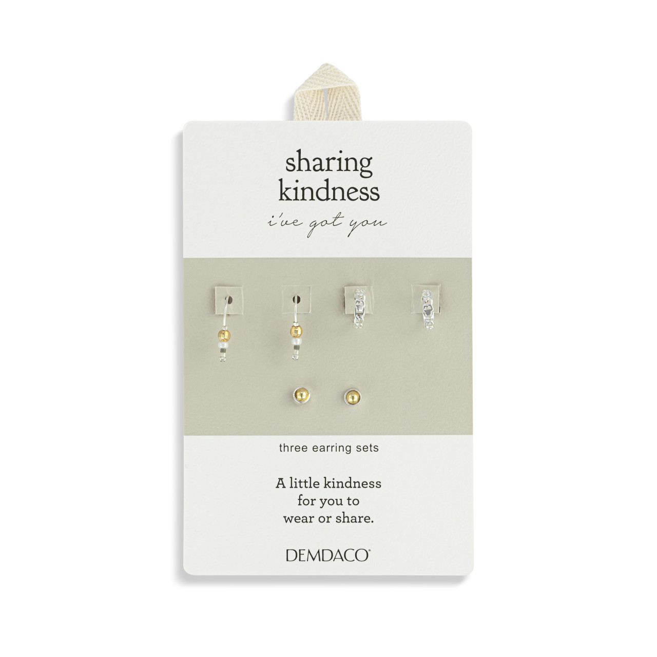 Dainty Bead Silver & Gold Earrings Set of 3 - 12x10mm thumbnail