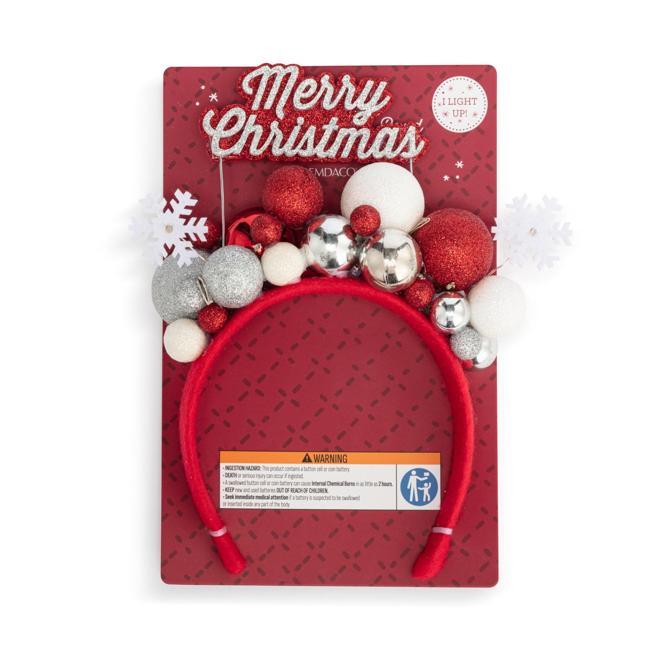 Merry Christmas Ornament LED Headband - 5in thumbnail