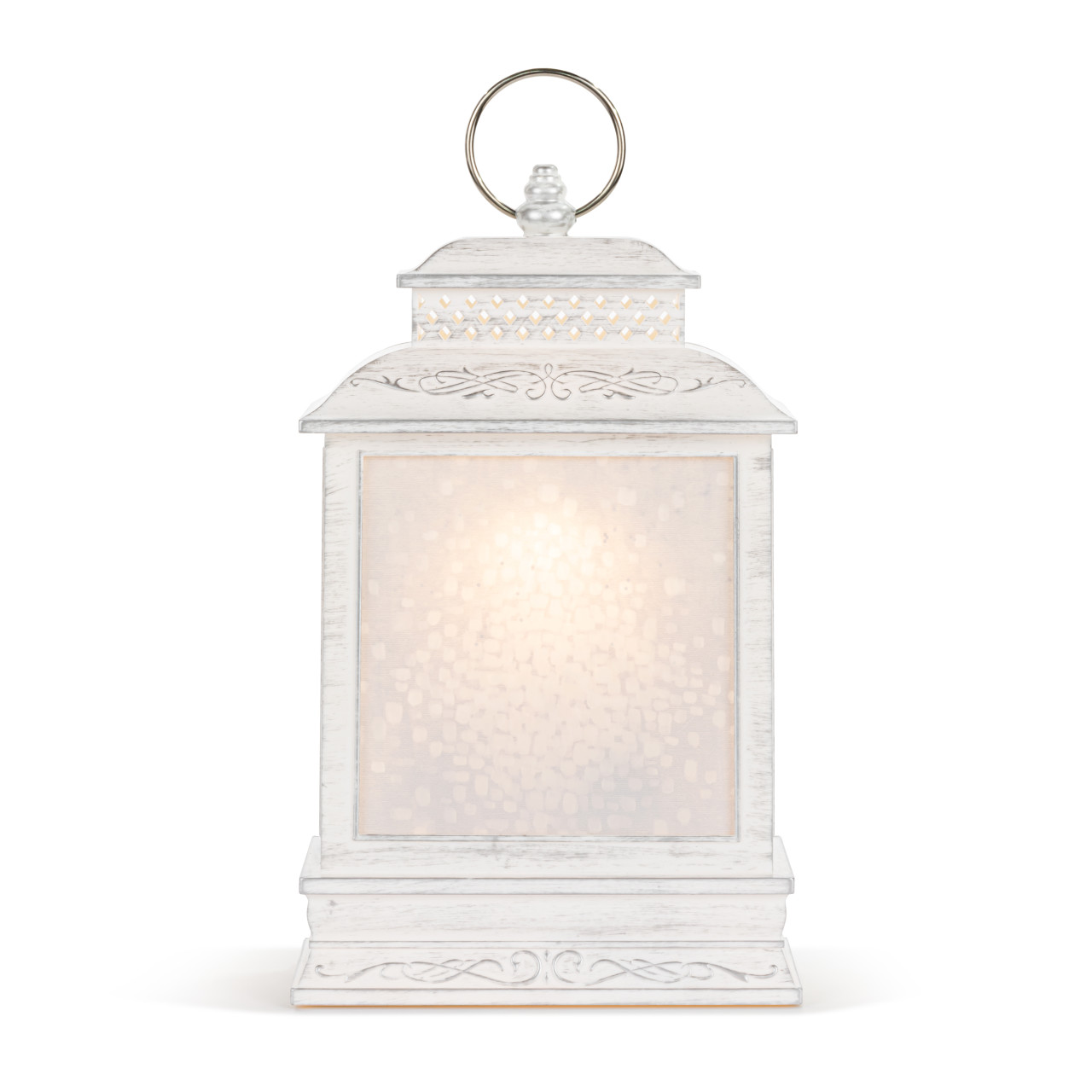 Nativity Figures Lit Musical Silver USB Snow Globe Lantern - 6.5x10in thumbnail