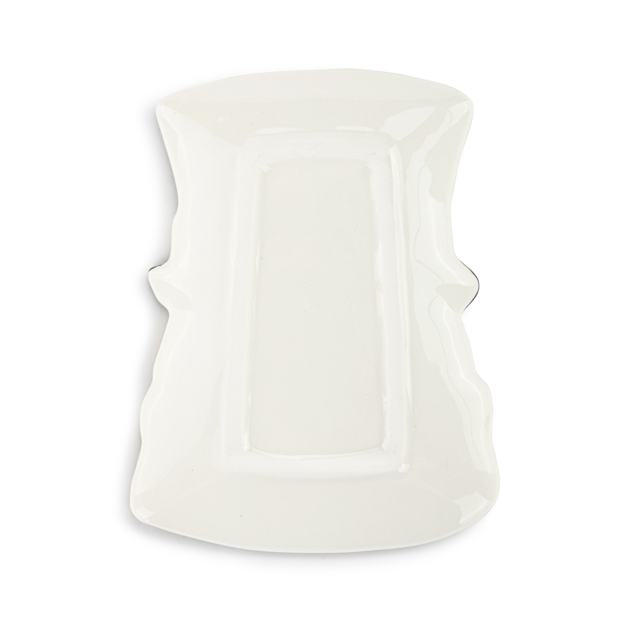 Snowman Red Heart Cream Ceramic Spoon Rest - 4.5x6in thumbnail
