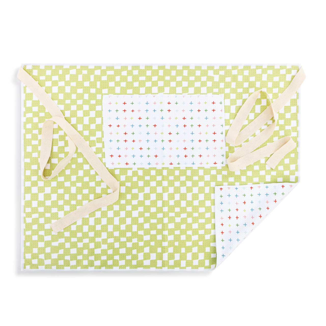 Green Checker Absorbent Half Apron - 27x20in thumbnail