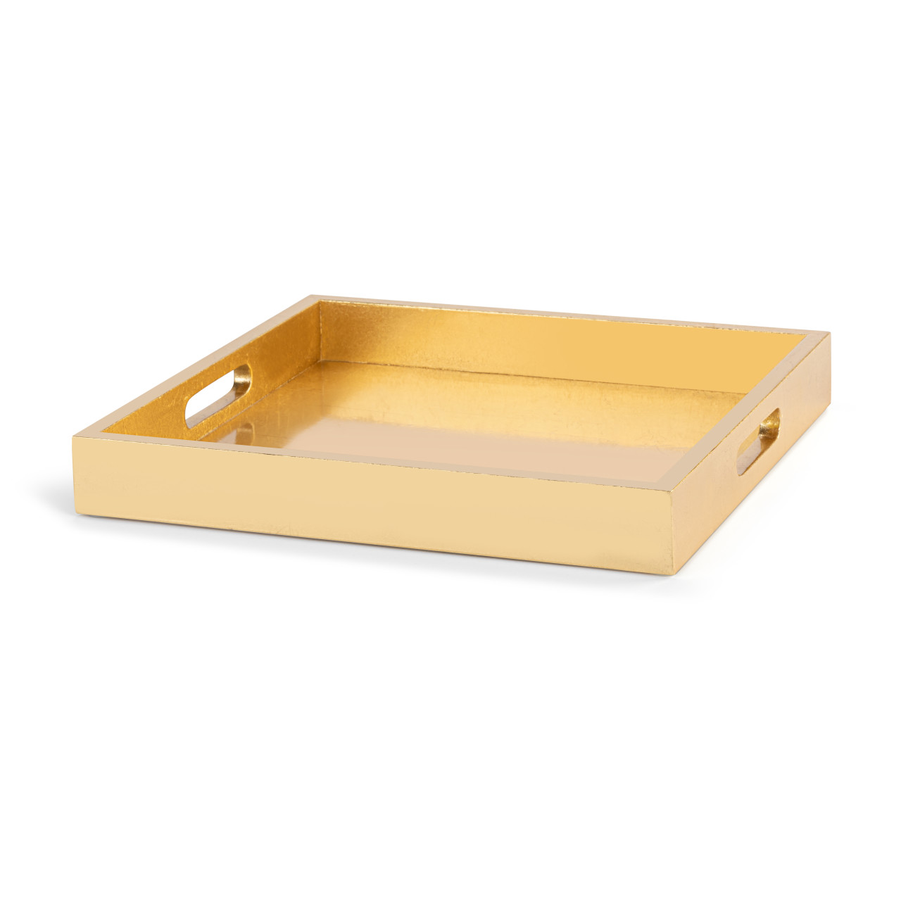 Gold Foil Wood Square Tray - 14in thumbnail