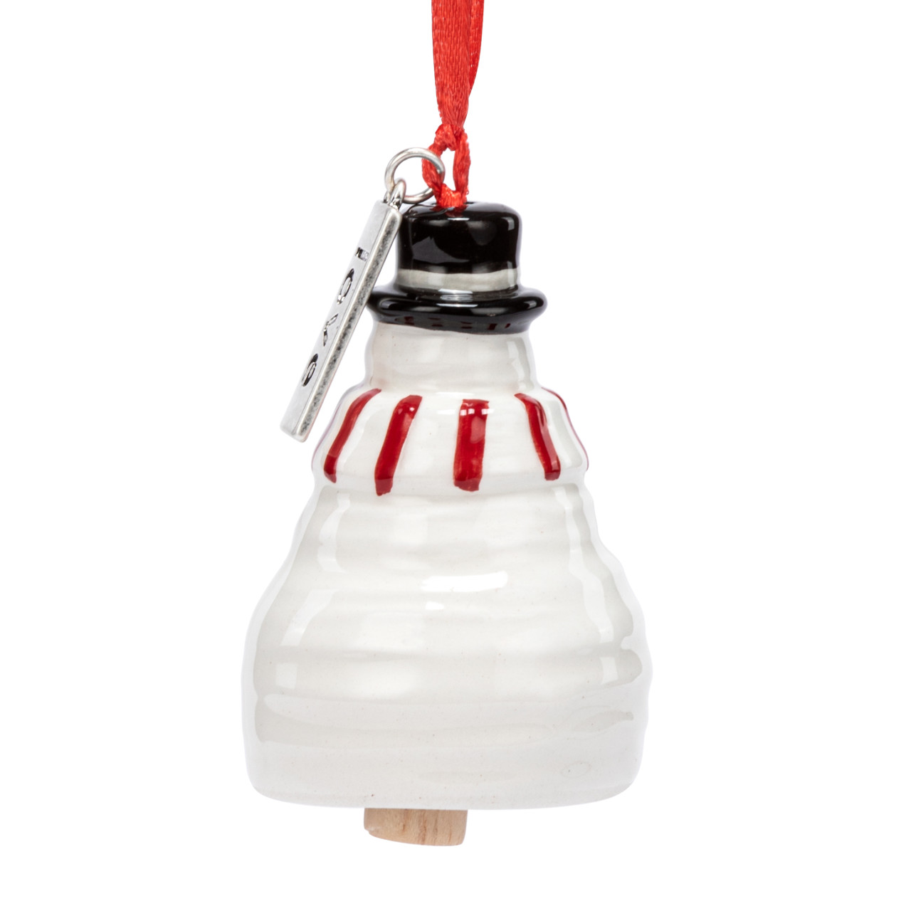 Love Snowman Red Heart Mini Bell Ornament - 1.5x2.5in thumbnail