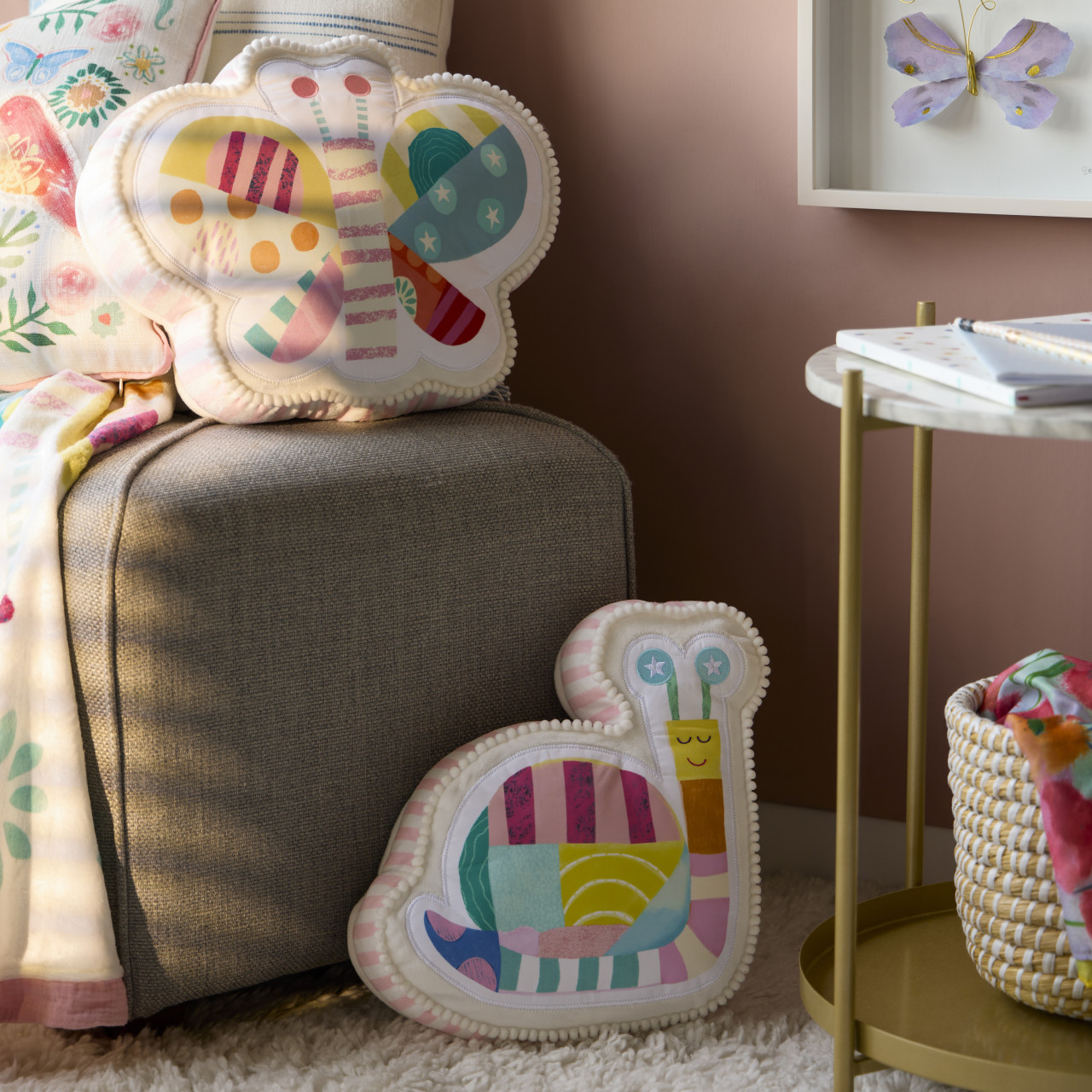 Patchwork Butterfly Shaped Plush - 13x11in thumbnail