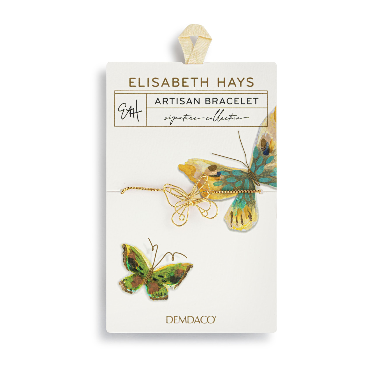 Butterfly Open Charm Gold Bracelet 6.5in thumbnail