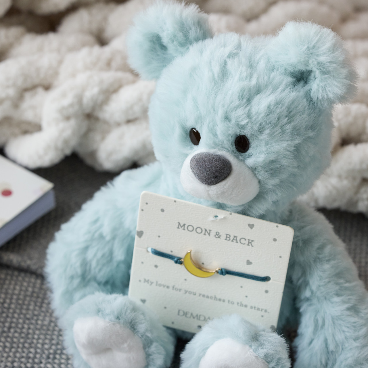 Moon and Back Blue Bear - 8in thumbnail