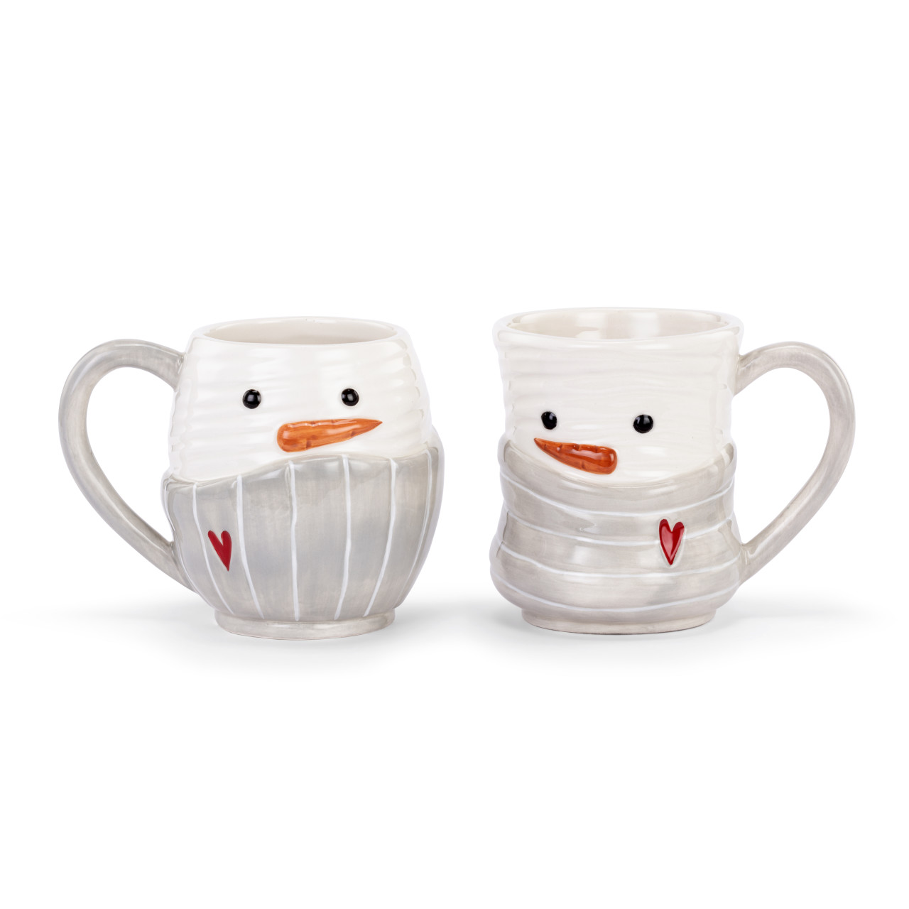 Snowman Red Heart Cream Cuddle Mugs - Set of 2 thumbnail