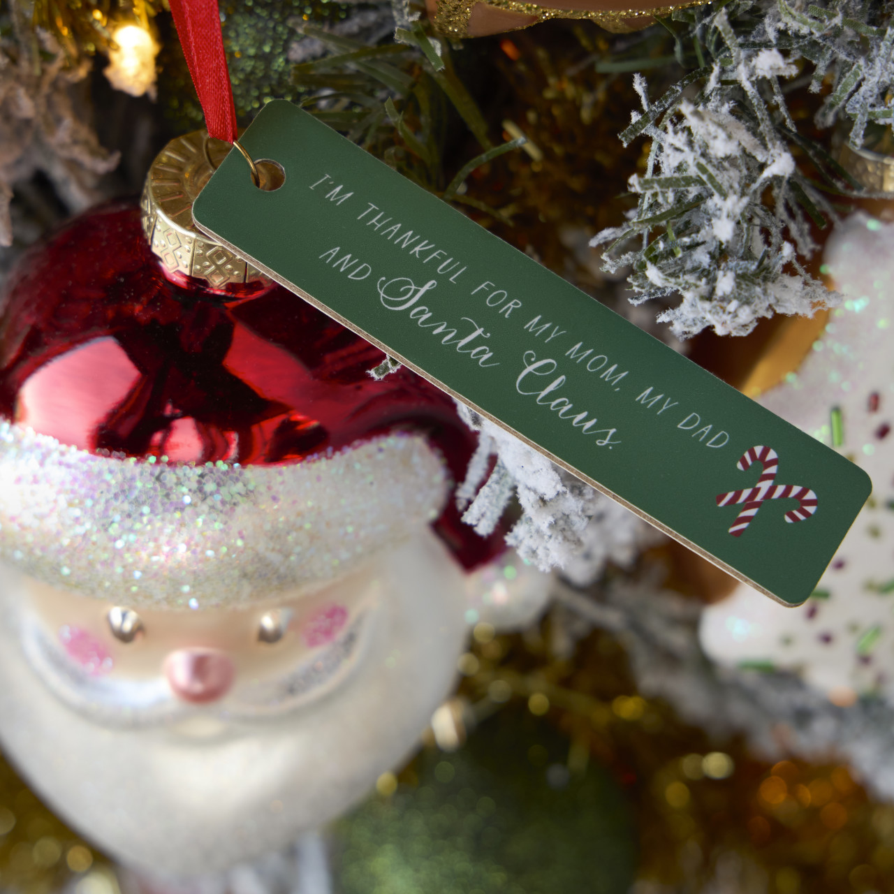 Live From Snack Thankful For Santa Claus Ornament - 5in thumbnail