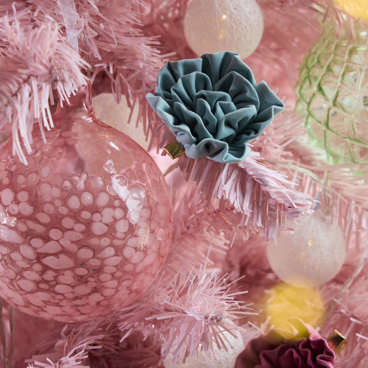 Blue and Pink Iridescent Milk Glass Ornaments 2 Assorted - 4in thumbnail