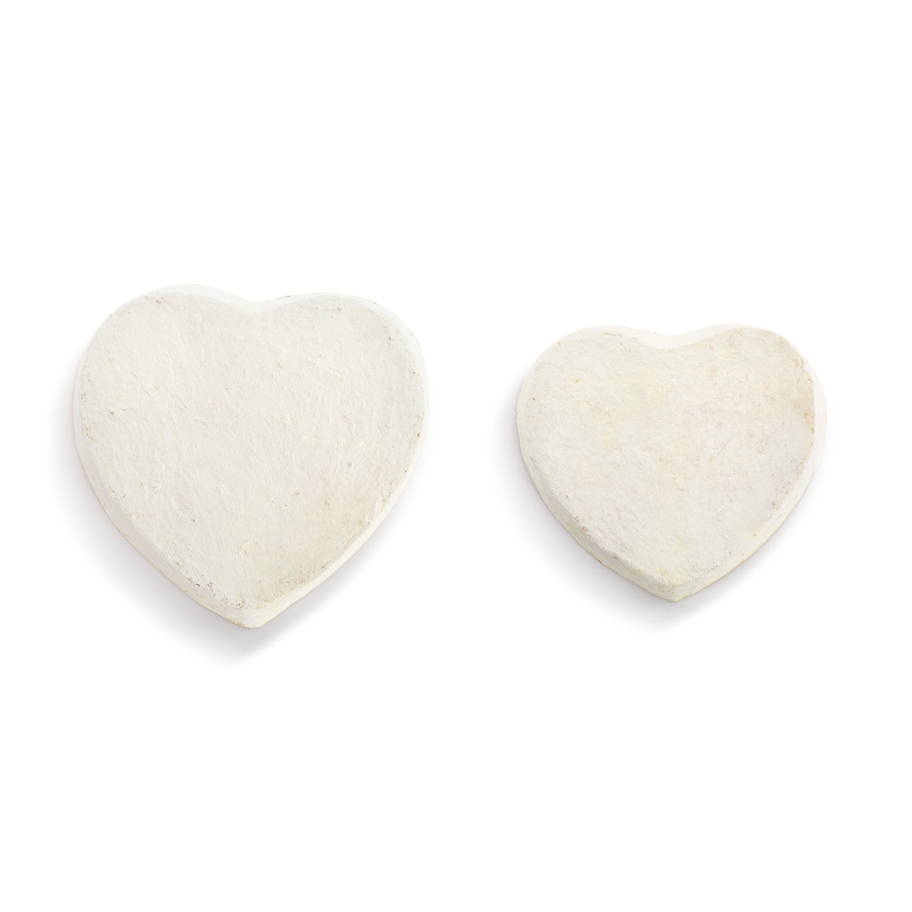 Paper Mache Cream and Gold Heart Shaped Bowls - Set of 2 thumbnail