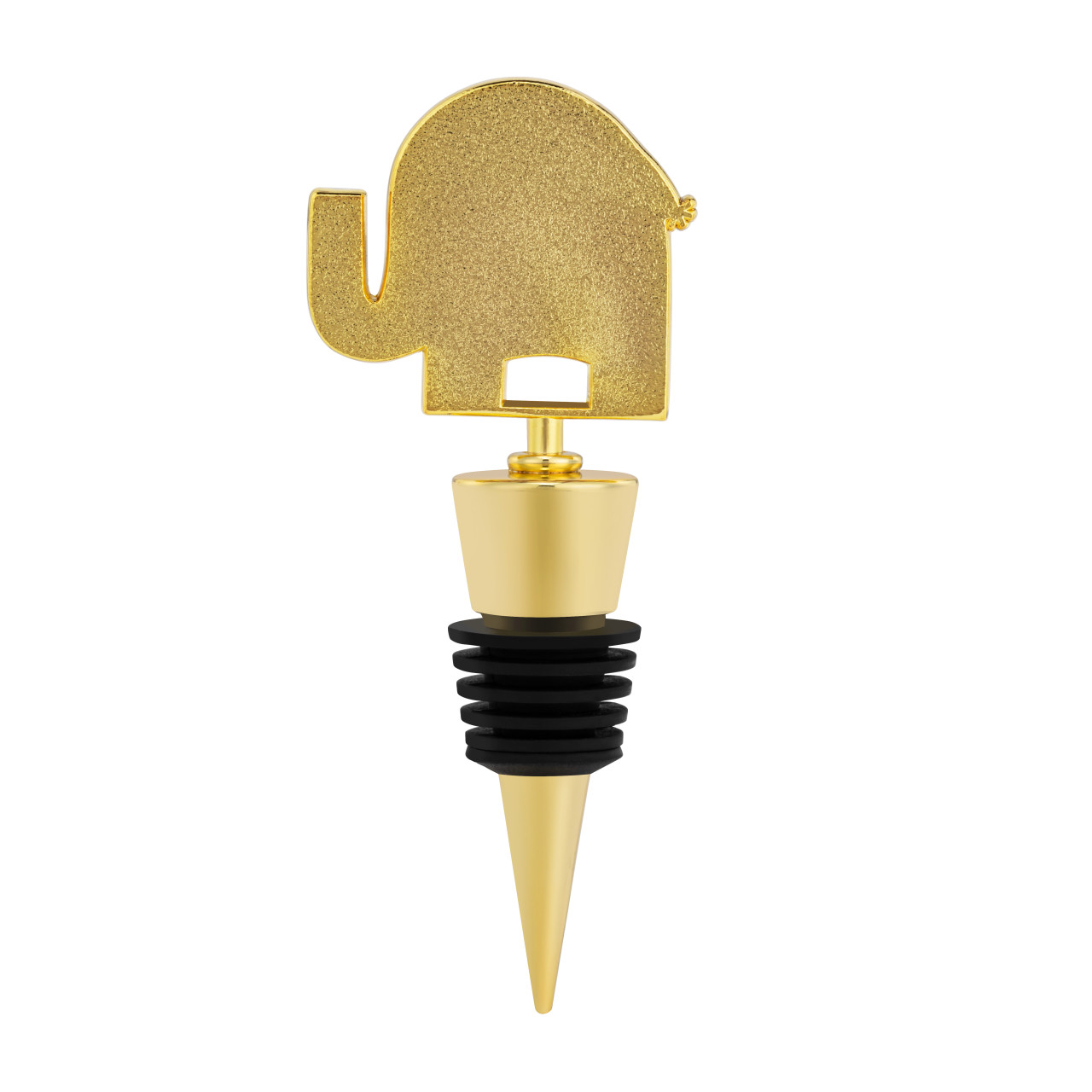 White Elephant Gold Enamel Bottle Stopper - 4in thumbnail
