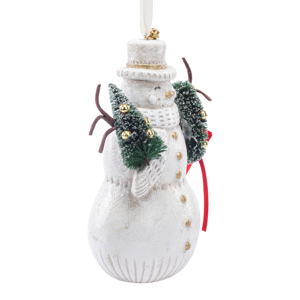 Snowman Paper Pulp Figure Ornament - 3.5x5.5in thumbnail