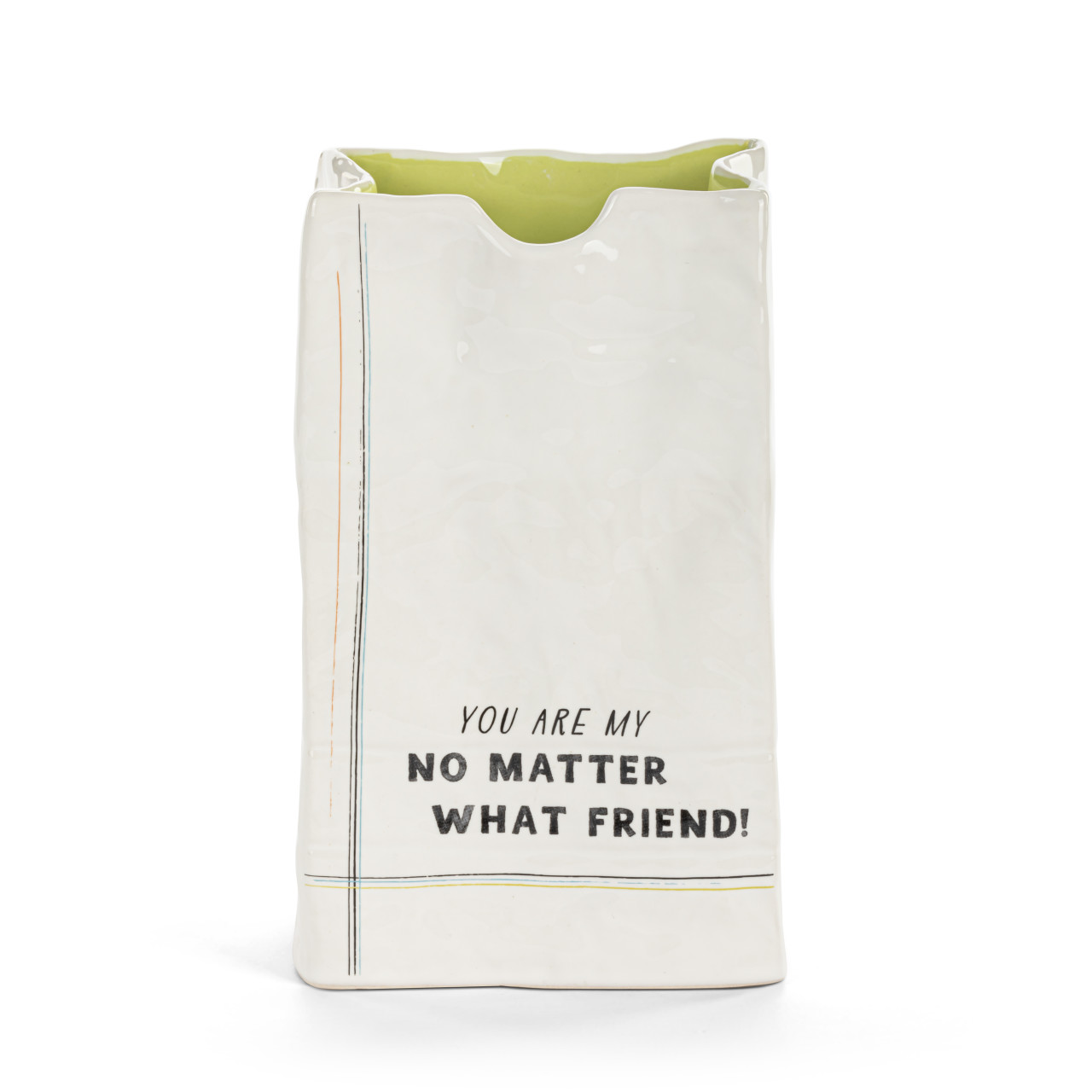 Live From Snack Time No Matter What Friend Ceramic Small Notepaper Vase - 4x6in thumbnail
