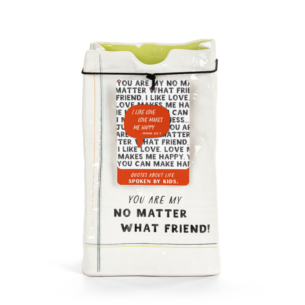 Live From Snack Time No Matter What Friend Ceramic Small Notepaper Vase - 4x6in thumbnail