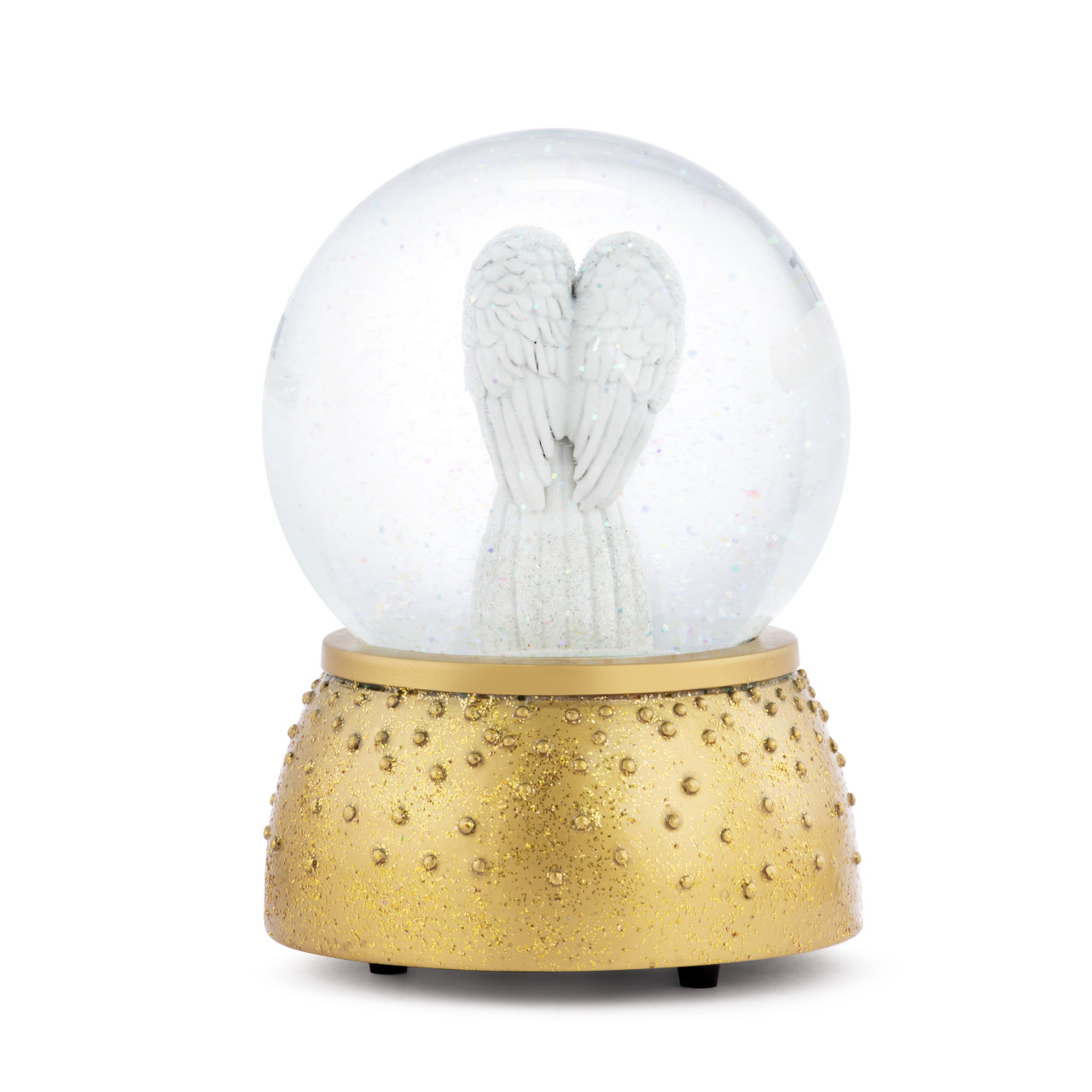 Guardian Angel Musical Silver and Gold Snow Globe - 5x6.5in thumbnail