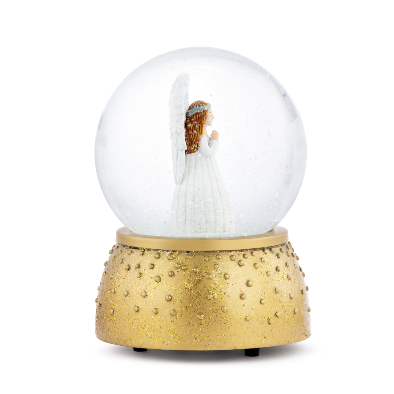 Guardian Angel Musical Silver and Gold Snow Globe - 5x6.5in thumbnail