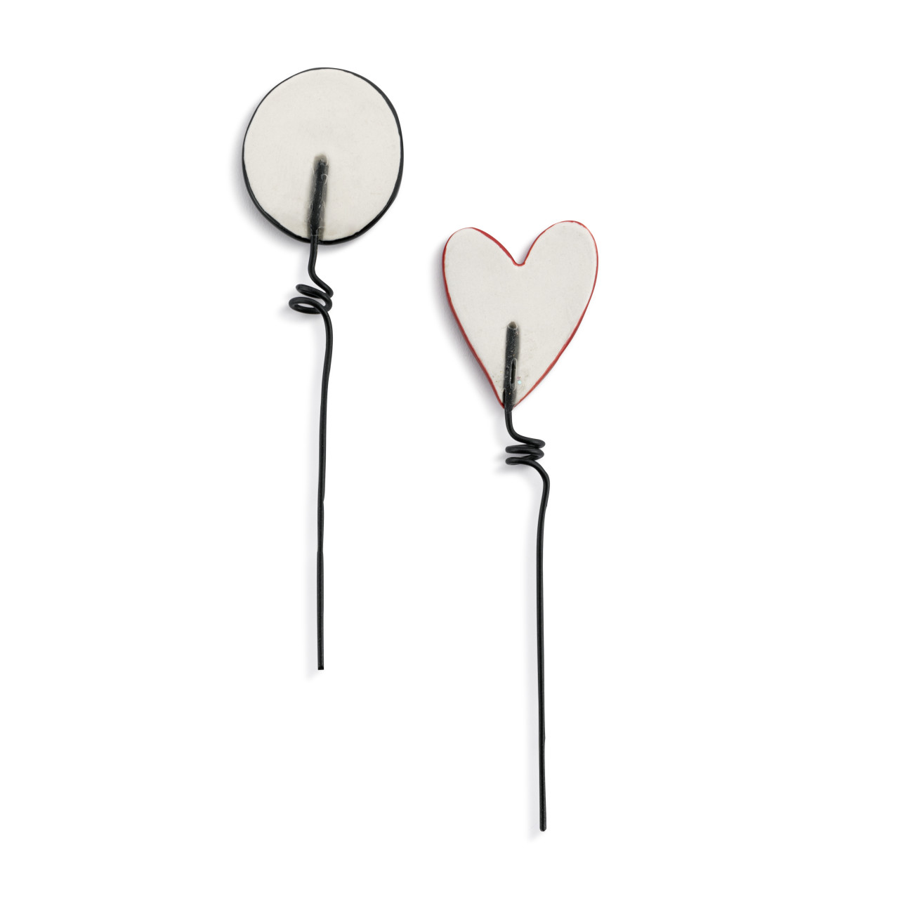 Ceramic Plant Stakes Love Heart Set of 2 - 2x7in thumbnail