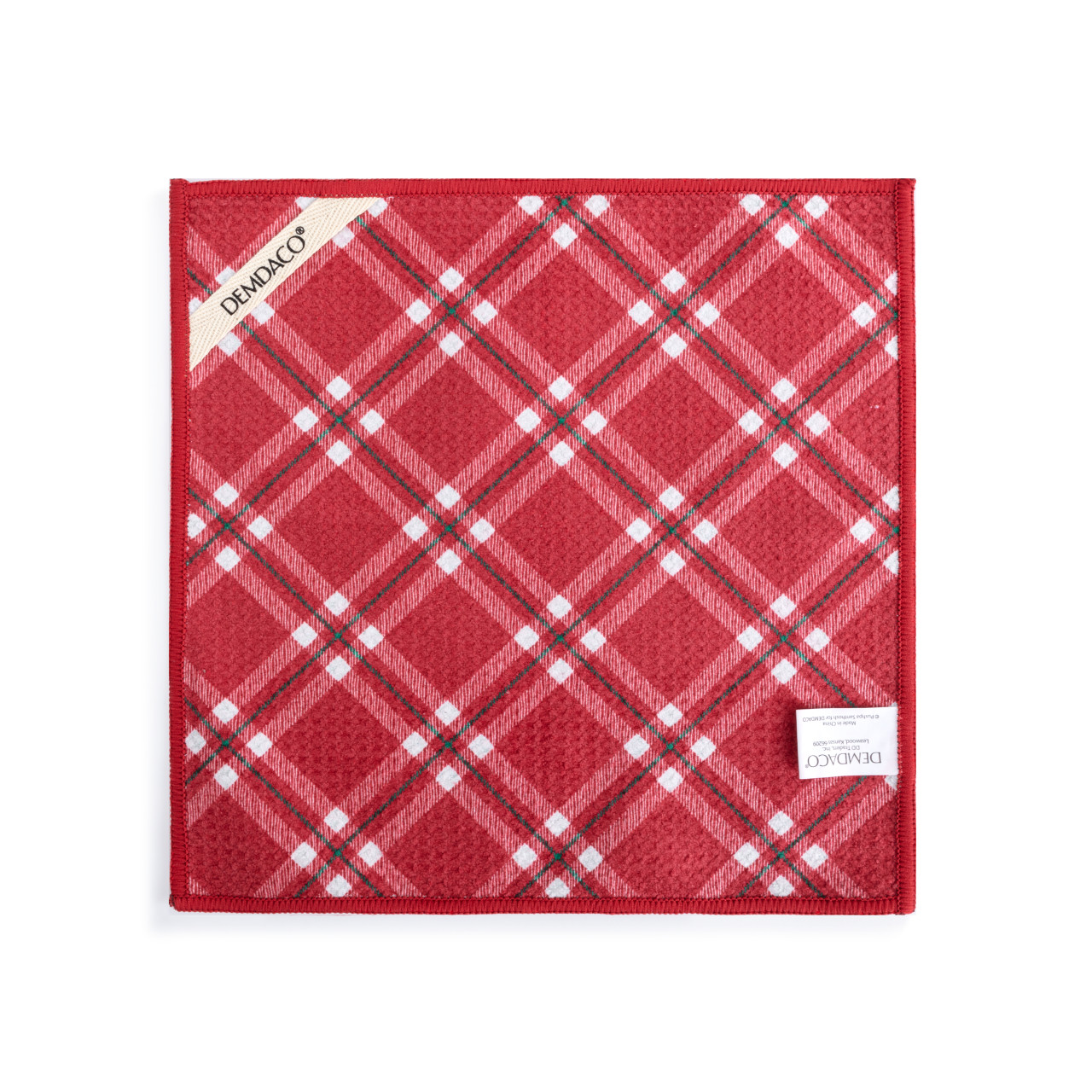 Green Holly Absorbent Double Sided Dishcloths Set of 2 - 10in thumbnail