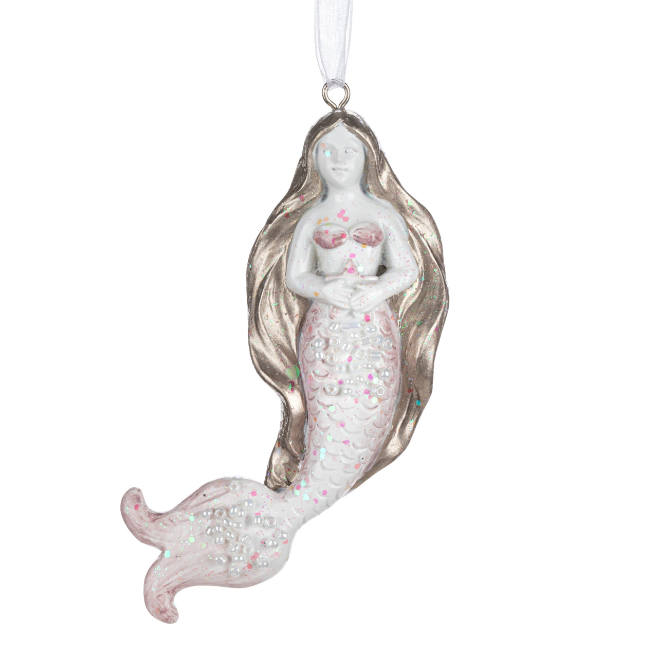 Iridescent Pink Mermaid Ornament - 1.5x3.5in thumbnail