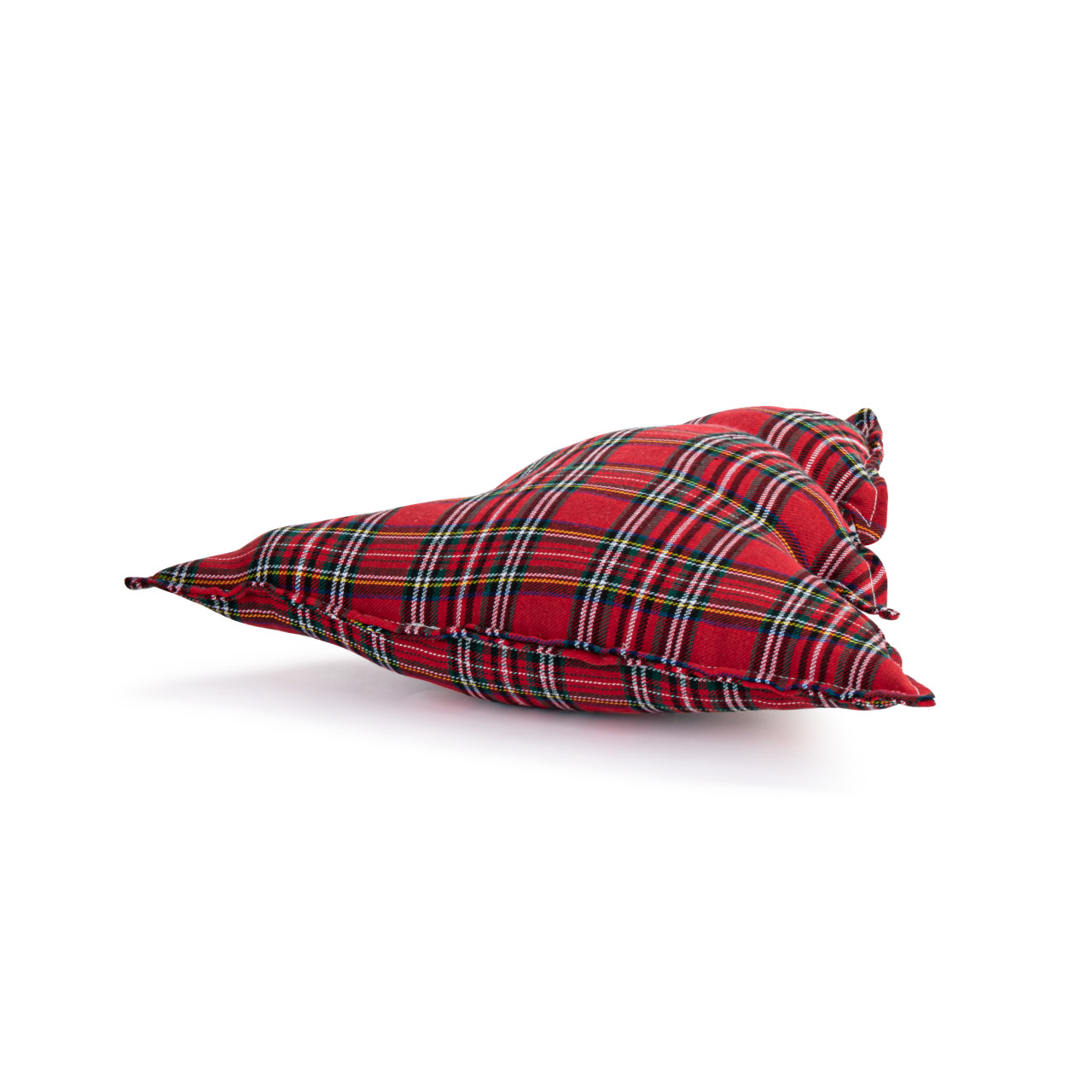Red and Green Tartan Plaid Tree Shaped Pillow - 16x20in thumbnail