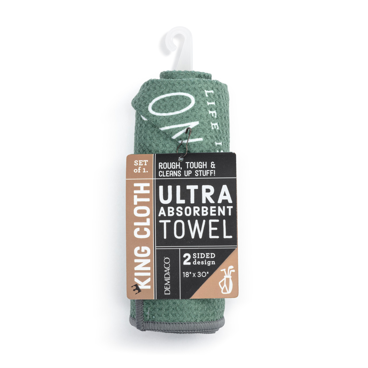 Men's Green Absorbent Double Sided Towel On the Green - 18x30in thumbnail
