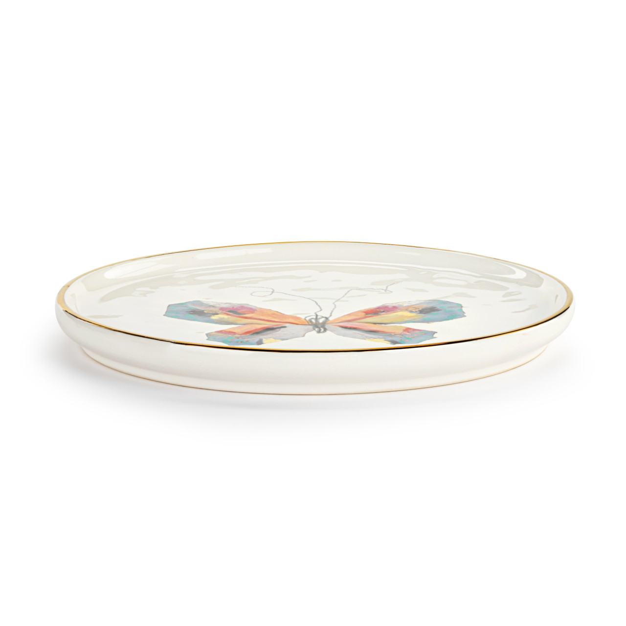 Multi Butterfly Ceramic Hanging Salad Plate - 8in thumbnail