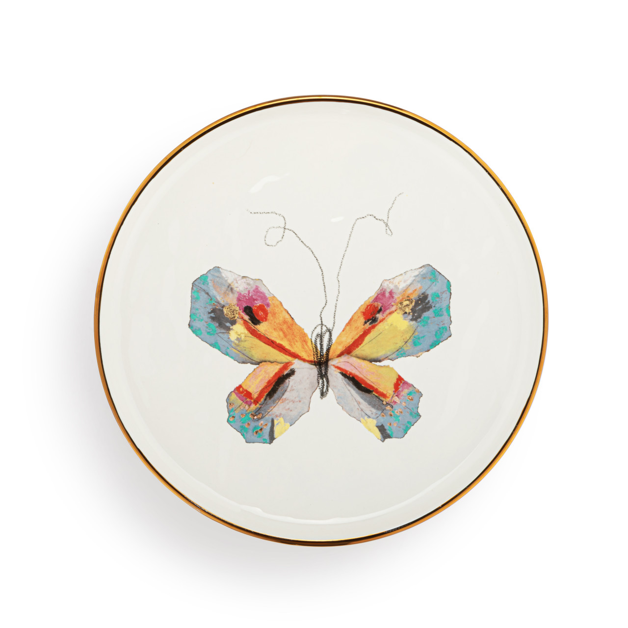 Multi Butterfly Ceramic Hanging Salad Plate - 8in thumbnail