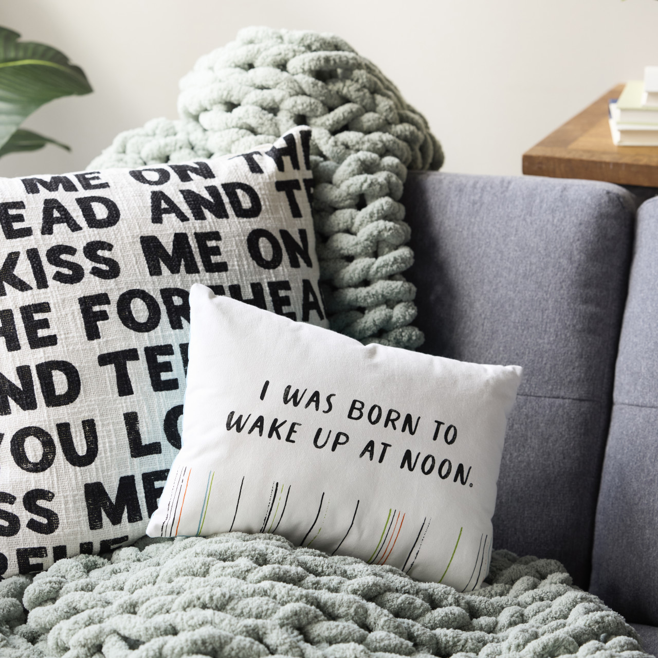 Live From Snack Time Tell Me You Love Me Square Pillow - 18in thumbnail