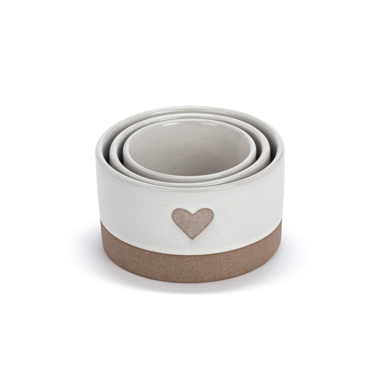 Nesting Prep Bowls Cream Heart - Set of 3 thumbnail