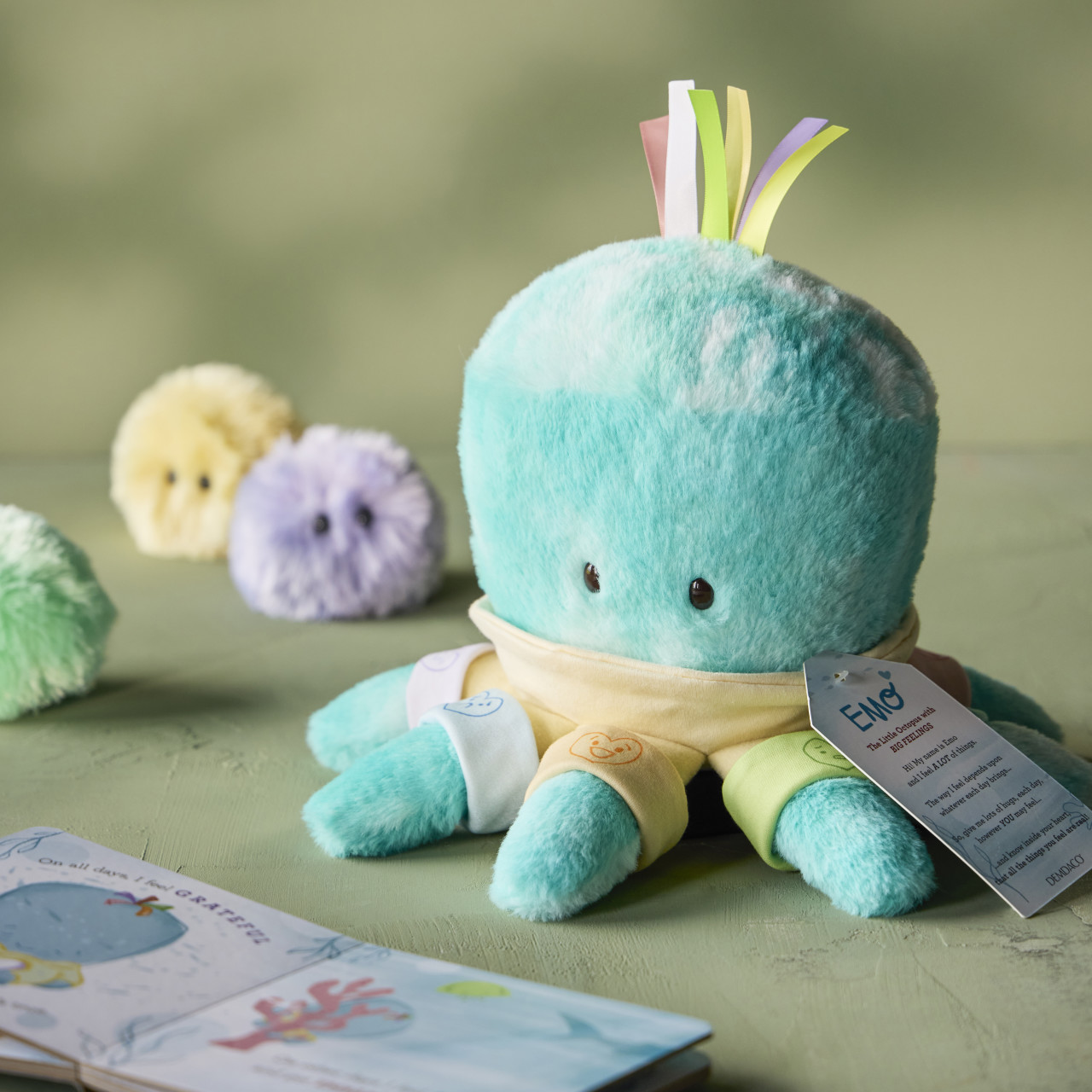 Emo the Emotional Octopus Stuffed Animal 14" x 7" thumbnail