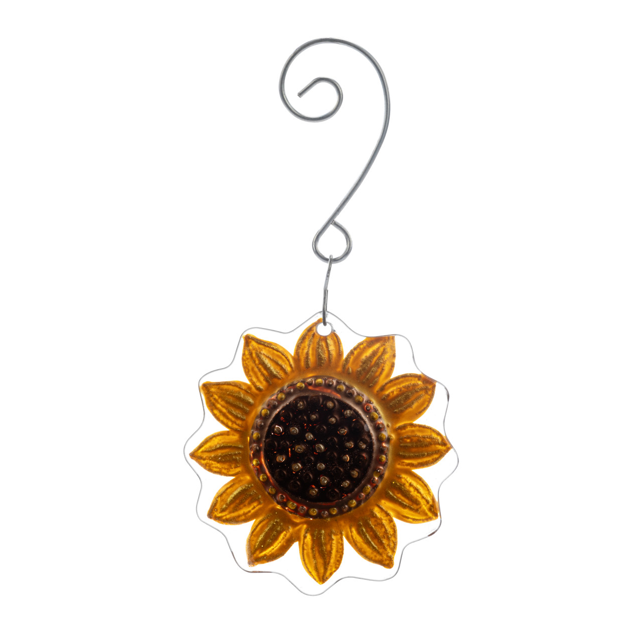 Sunflower Glass Ornament - 4in thumbnail
