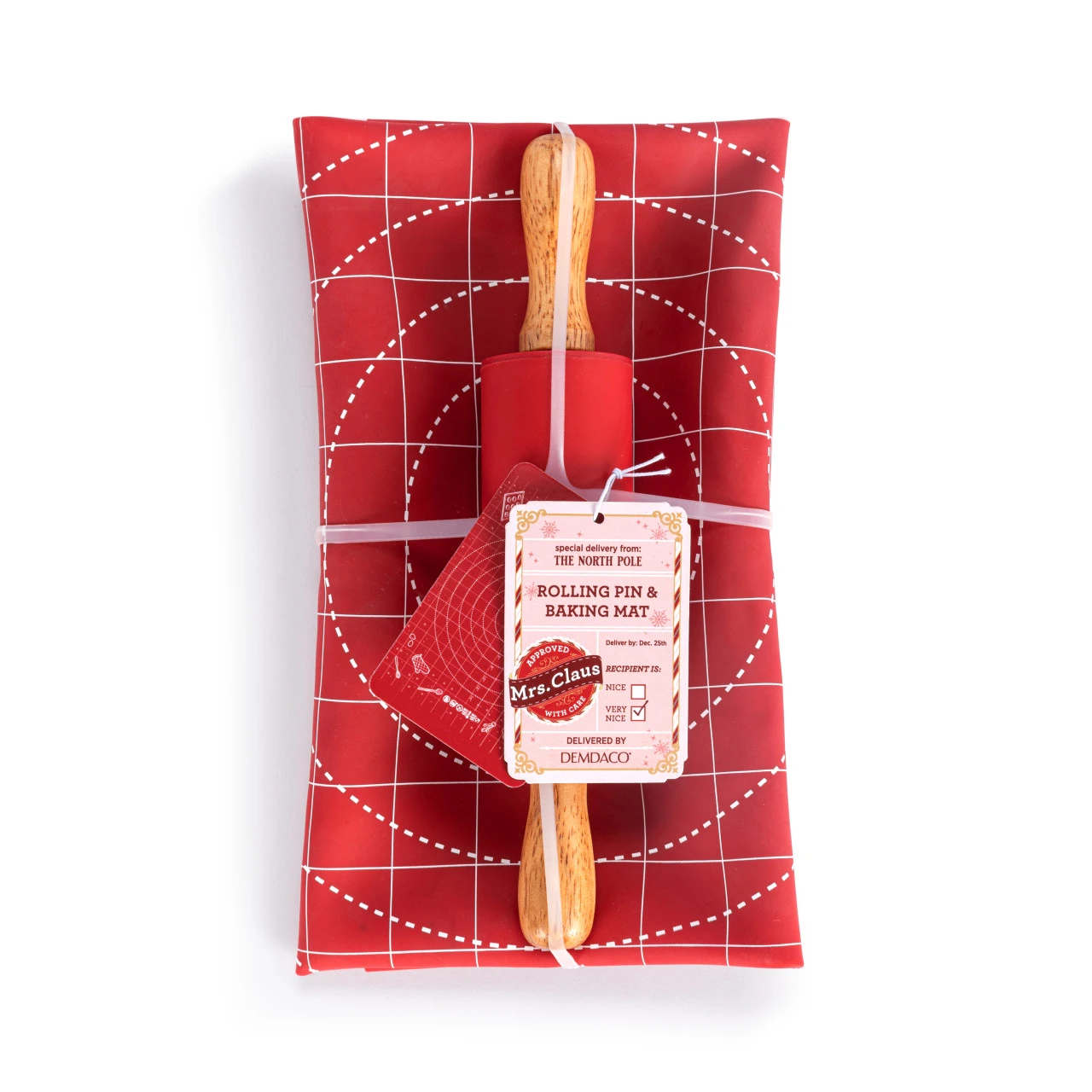 Holiday Red Baking Mat with Measurements & Rolling Pin Set thumbnail
