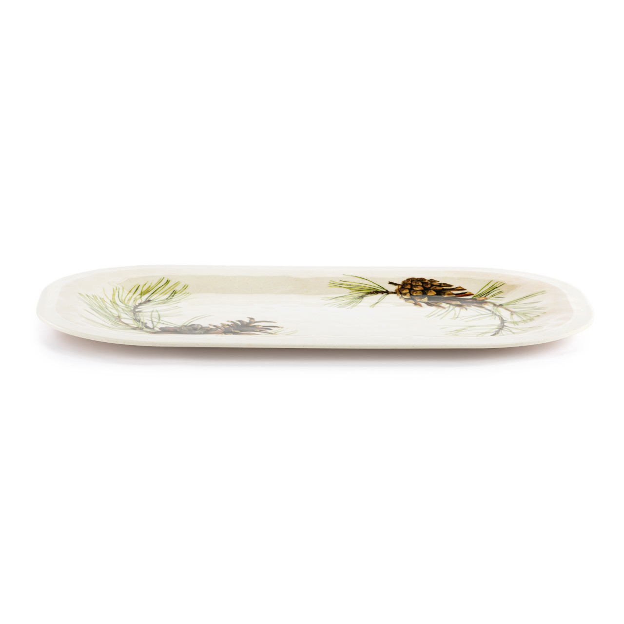 Green Pine Bamboo Medium Melamine Rectangular Platter - 16x9in thumbnail