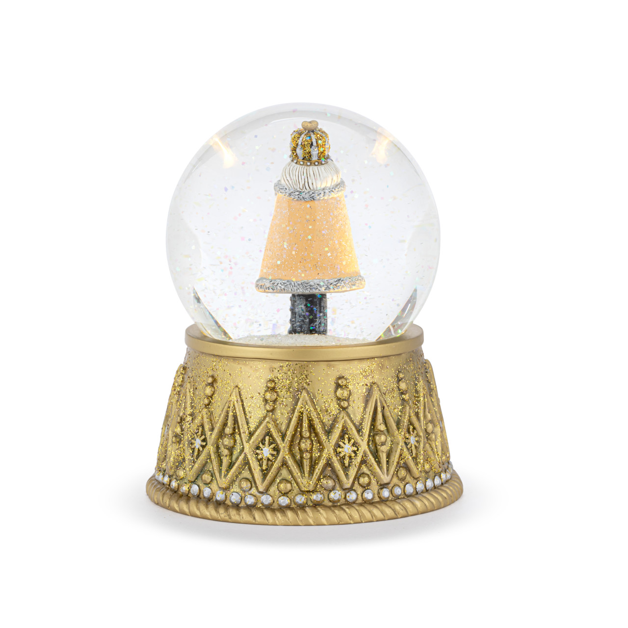 Nutcracker Lit Silver and Gold Snow Globe - 4.5x6in thumbnail
