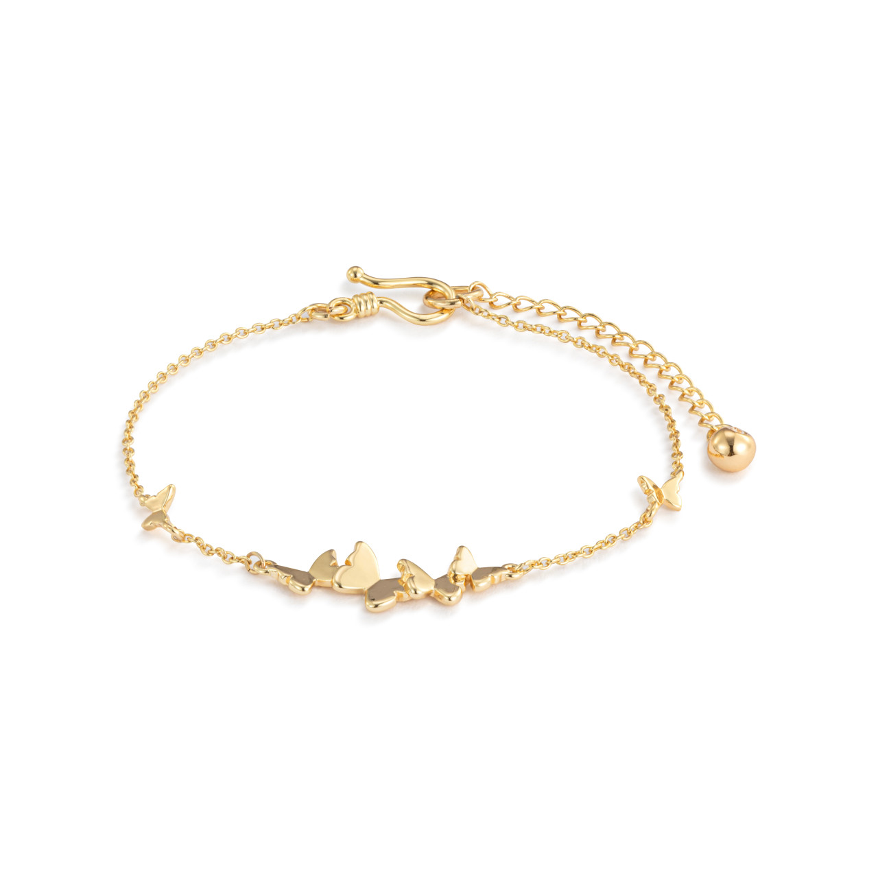Butterfly Cluster Gold Bracelet 6.5in thumbnail