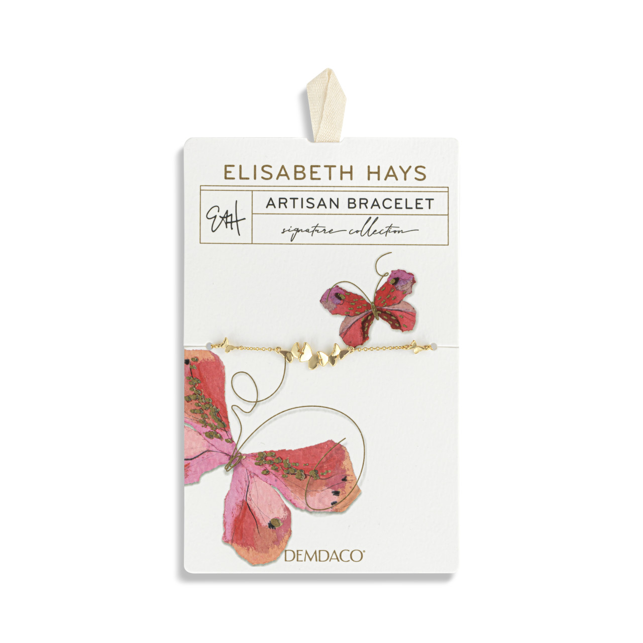 Butterfly Cluster Gold Bracelet 6.5in thumbnail